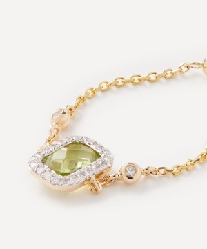 Anissa Kermiche - 14ct Gold Square Peridot Chain Ring image number 1