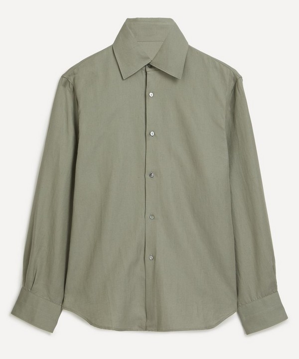 Stoffa - Spread Collar Washed Cotton-Linen Shirt