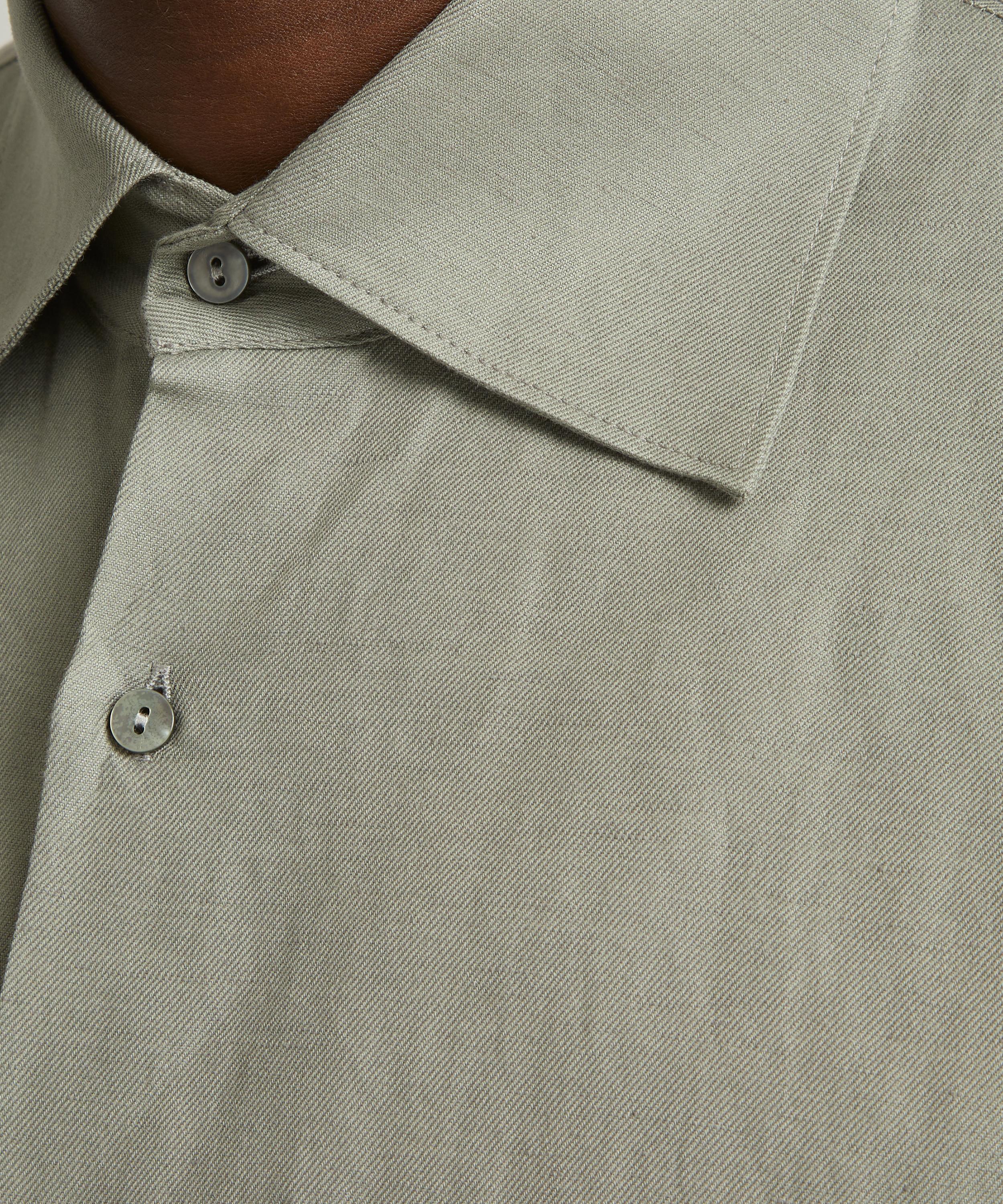 Stoffa - Spread Collar Washed Cotton-Linen Shirt image number 4