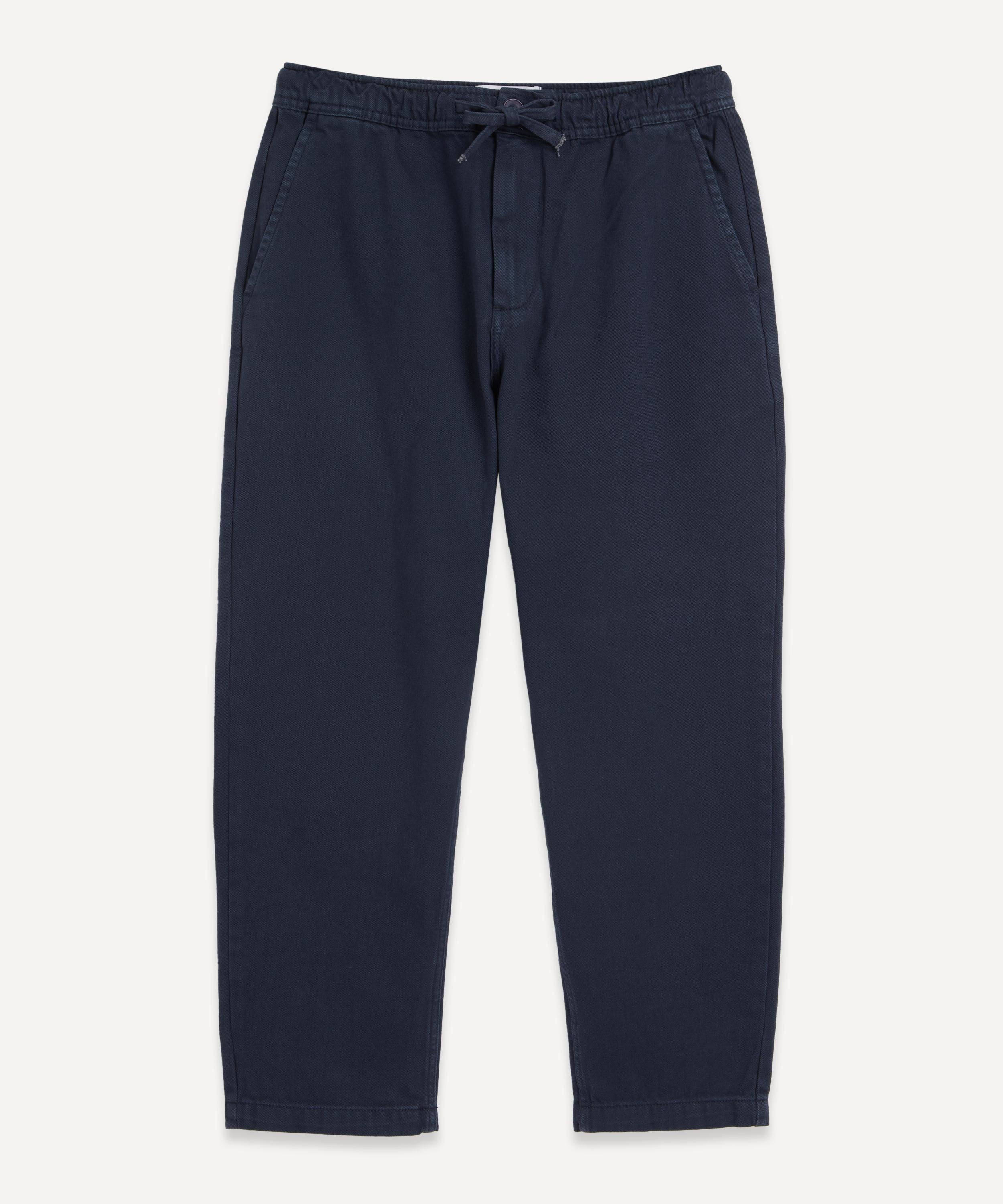 Wax London - Kurt Navy Cotton Twill Trousers image number 0
