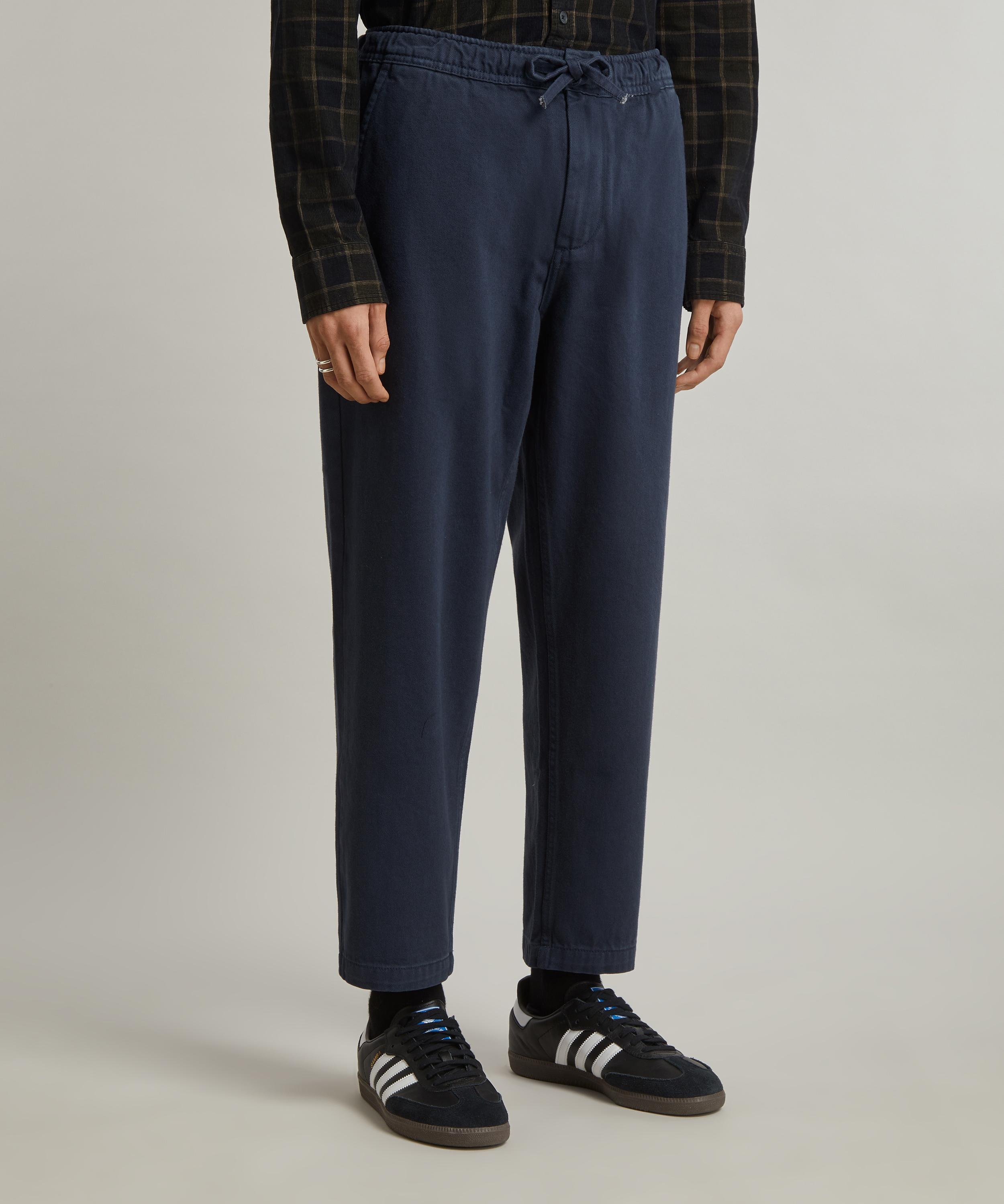 Wax London - Kurt Navy Cotton Twill Trousers image number 2
