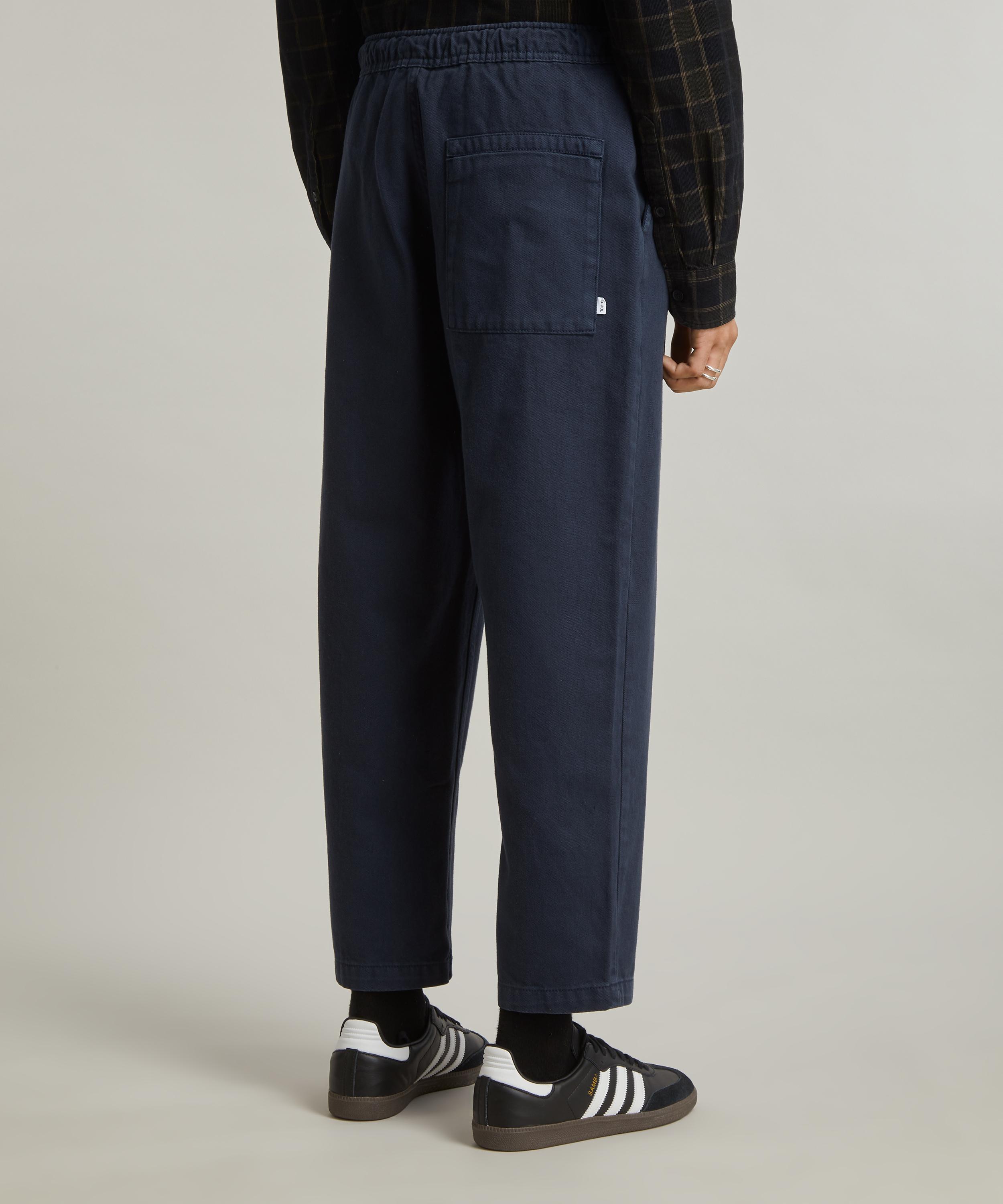 Wax London - Kurt Navy Cotton Twill Trousers image number 3
