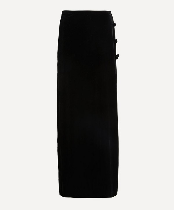 Ganni - Velvet Small Bow Maxi-Skirt image number null