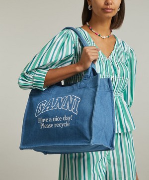 Ganni - Large Easy Shopper Denim Bag image number 1