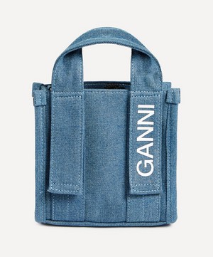 Ganni - Mini Tech Denim Tote Bag image number 3