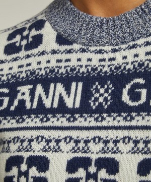 Ganni - Logo Mix O-Neck Jumper image number 4