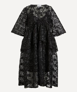 Ganni - Black Ribbon Tulle Midi Dress image number 0
