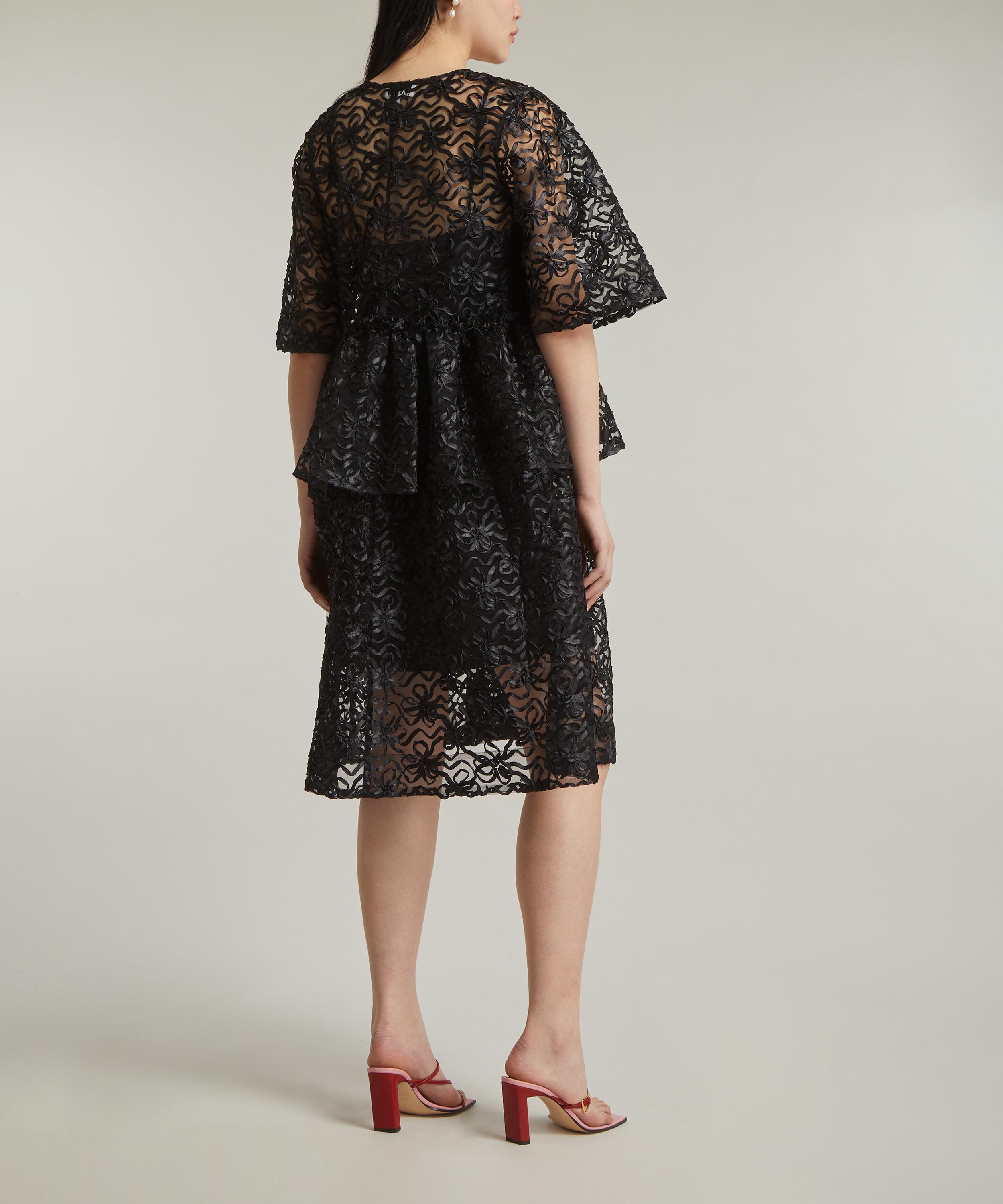 Ganni - Black Ribbon Tulle Midi Dress image number 3