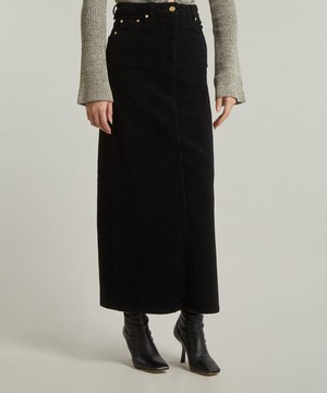 Ganni - Long Washed Corduroy Skirt image number 2
