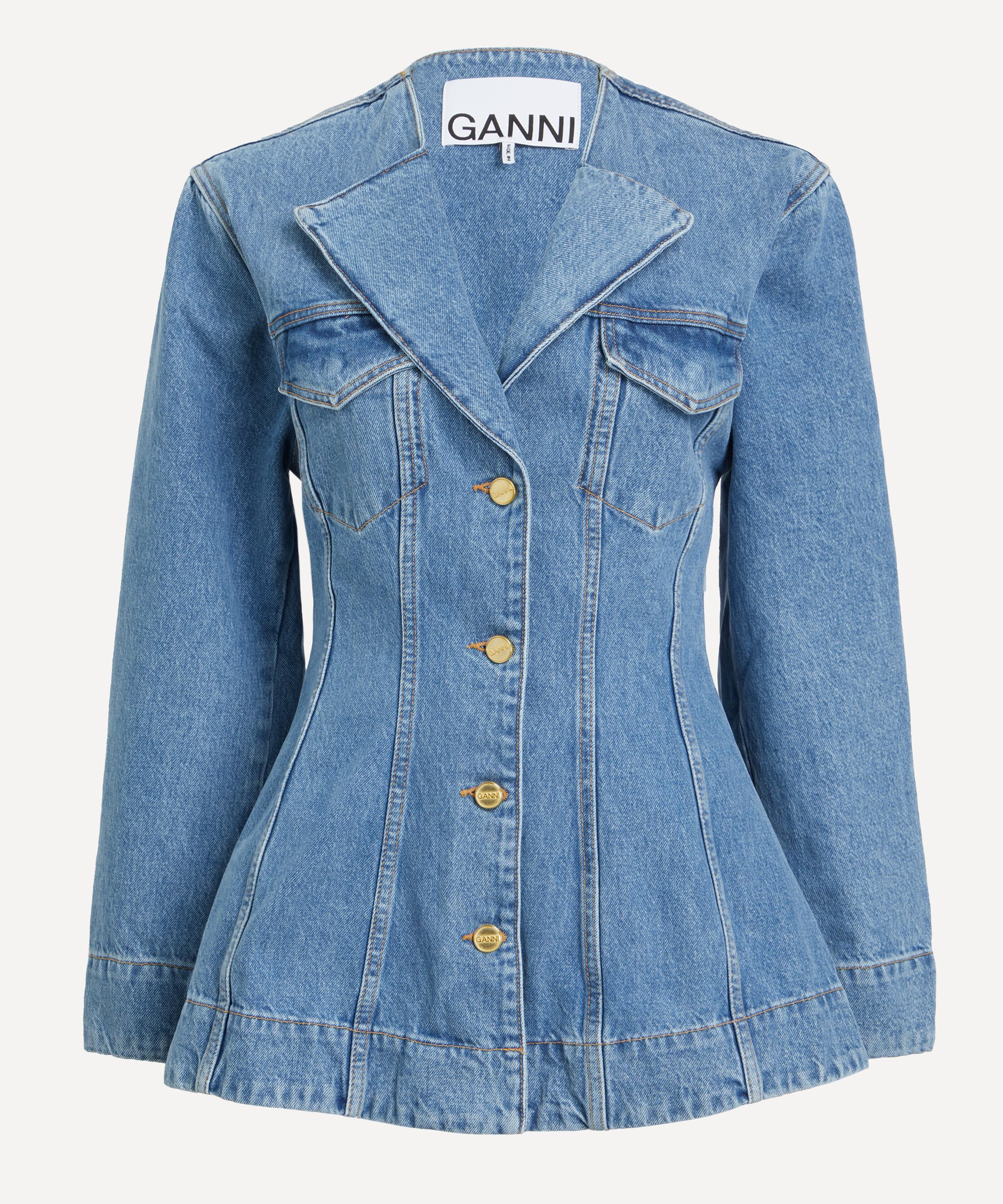 Ganni - Fitted Denim Blazer image number 0