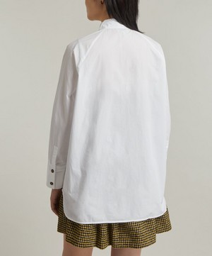 Ganni - Cotton Poplin Oversized Raglan Shirt image number 3