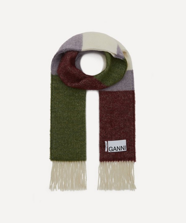 Ganni - Striped Fringed Scarf image number null