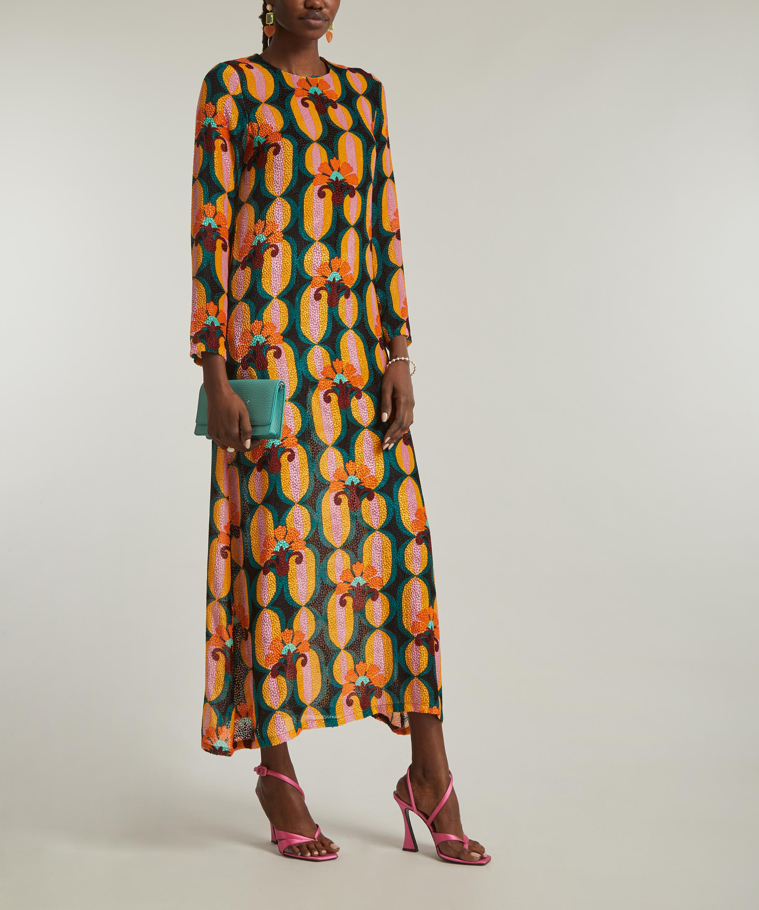 La DoubleJ - Long Sleeve Velvet Devoré Swing Dress image number 1