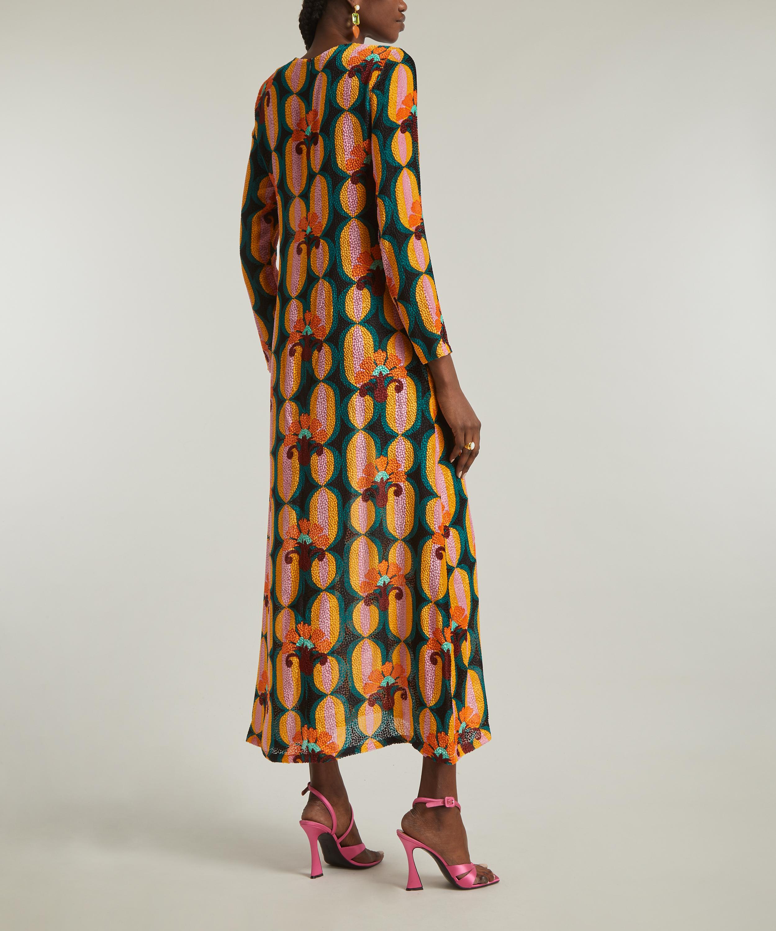 La DoubleJ - Long Sleeve Velvet Devoré Swing Dress image number 3