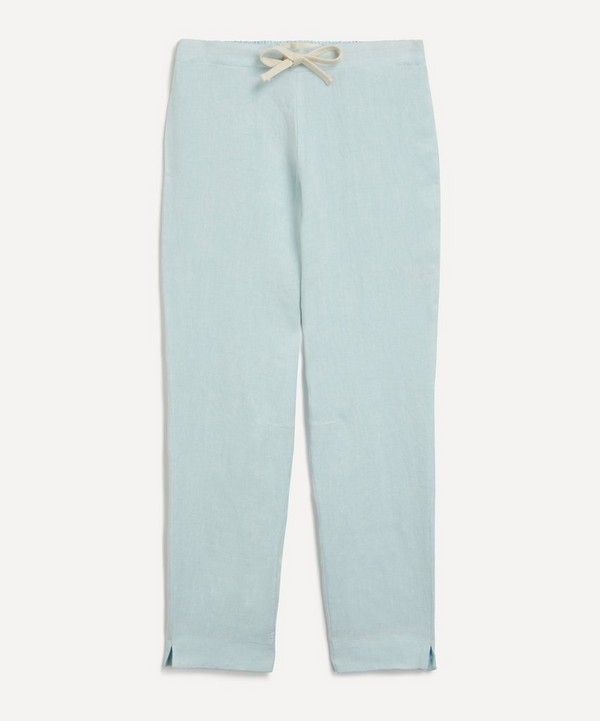 Marané - Sky Blue Elasticated Linen Trousers image number null