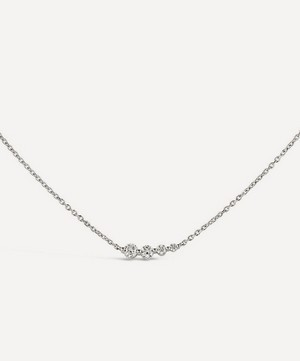 Dinny Hall - 9ct White Gold Shuga Created Diamond Tapering Scoop Necklace image number 0
