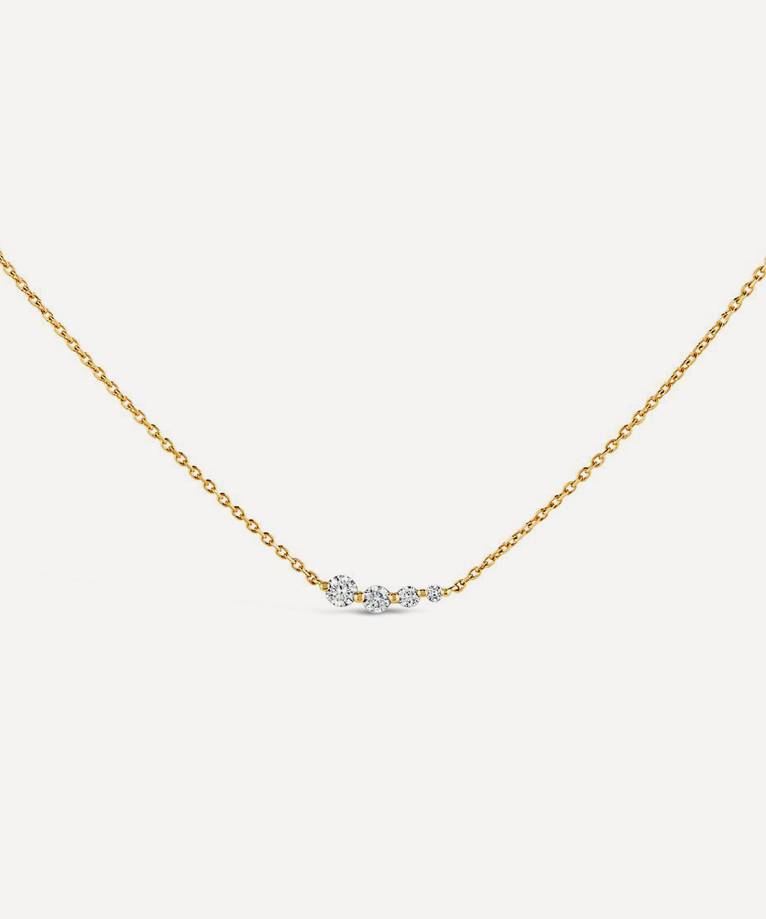 Dinny Hall - 9ct Gold Shuga Created Diamond Tapering Scoop Necklace