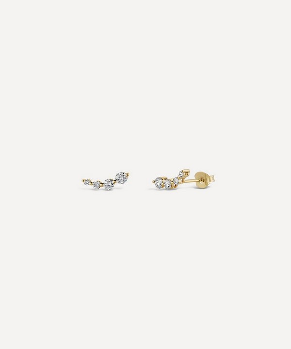 Dinny Hall - 9ct Gold Shuga Created Diamond Tapering Crawler Stud Earrings image number null