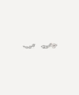 Dinny Hall - 9ct White Gold Shuga Created Diamond Tapering Crawler Stud Earrings image number 0