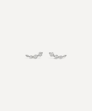 Dinny Hall - 9ct White Gold Shuga Created Diamond Tapering Crawler Stud Earrings image number 2
