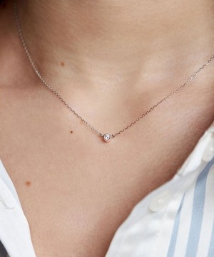 Dinny Hall - 9ct White Gold Created Diamond Jasmine Pendant Necklace image number 1
