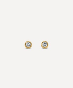Dinny Hall - 9ct Gold Created Diamond Jasmine Round Stud Earrings image number 2