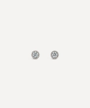 Dinny Hall - 9ct White Gold Created Diamond Jasmine Round Stud Earrings image number 2