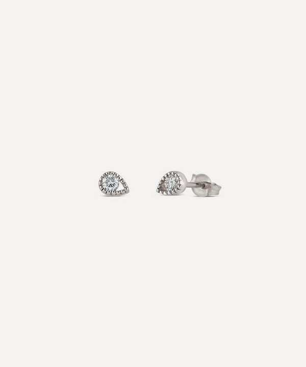 Dinny Hall - 9ct White Gold Created Diamond Jasmine Teardrop Stud Earrings image number null