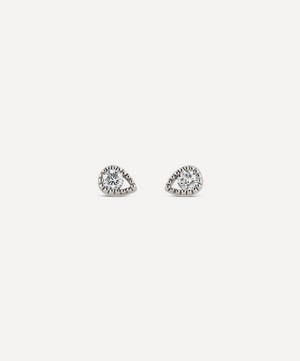 Dinny Hall - 9ct White Gold Created Diamond Jasmine Teardrop Stud Earrings image number 2