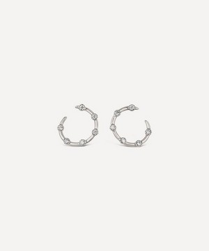 Dinny Hall - 9ct White Gold Forget Me Not Diamond Twist Earrings image number 0