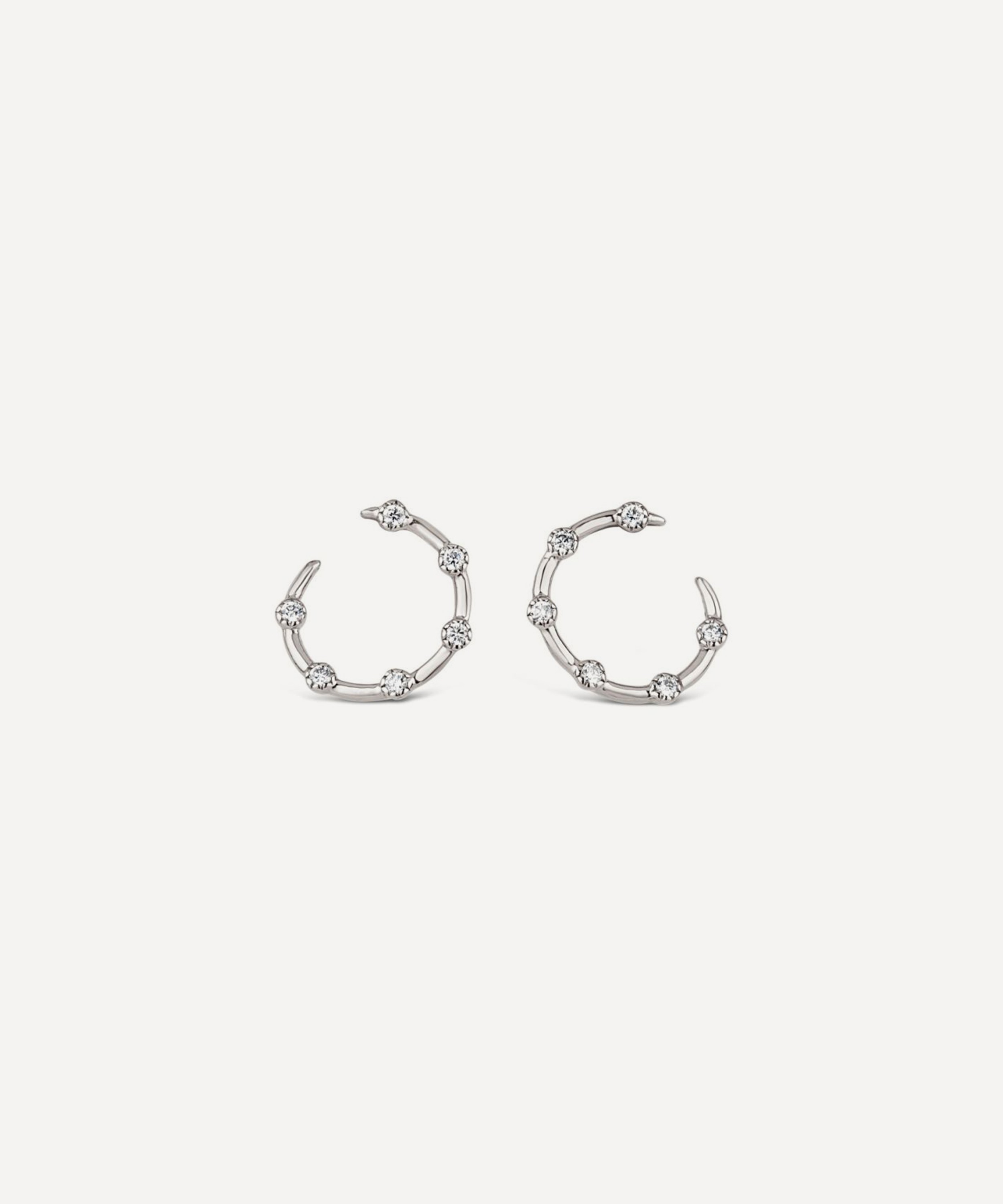 Dinny Hall - 9ct White Gold Forget Me Not Diamond Twist Earrings image number 0
