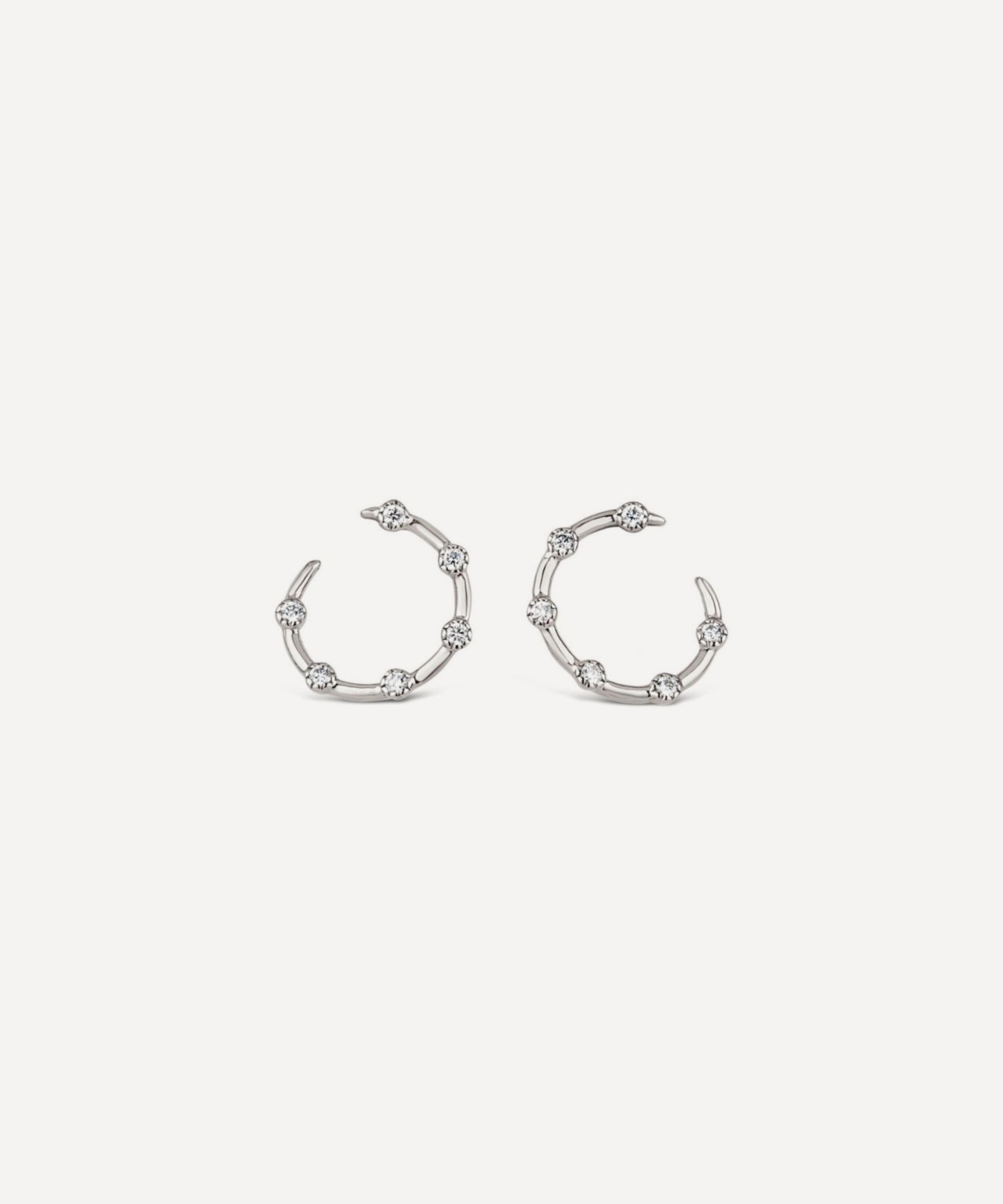 Dinny Hall - 9ct White Gold Forget Me Not Diamond Twist Earrings