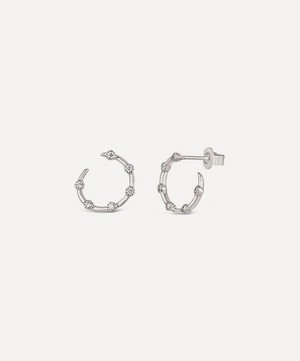 Dinny Hall - 9ct White Gold Forget Me Not Diamond Twist Earrings image number 2