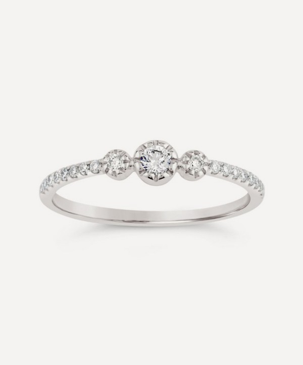 Dinny Hall - 9ct White Gold Forget Me Not Diamond Trio Ring image number null