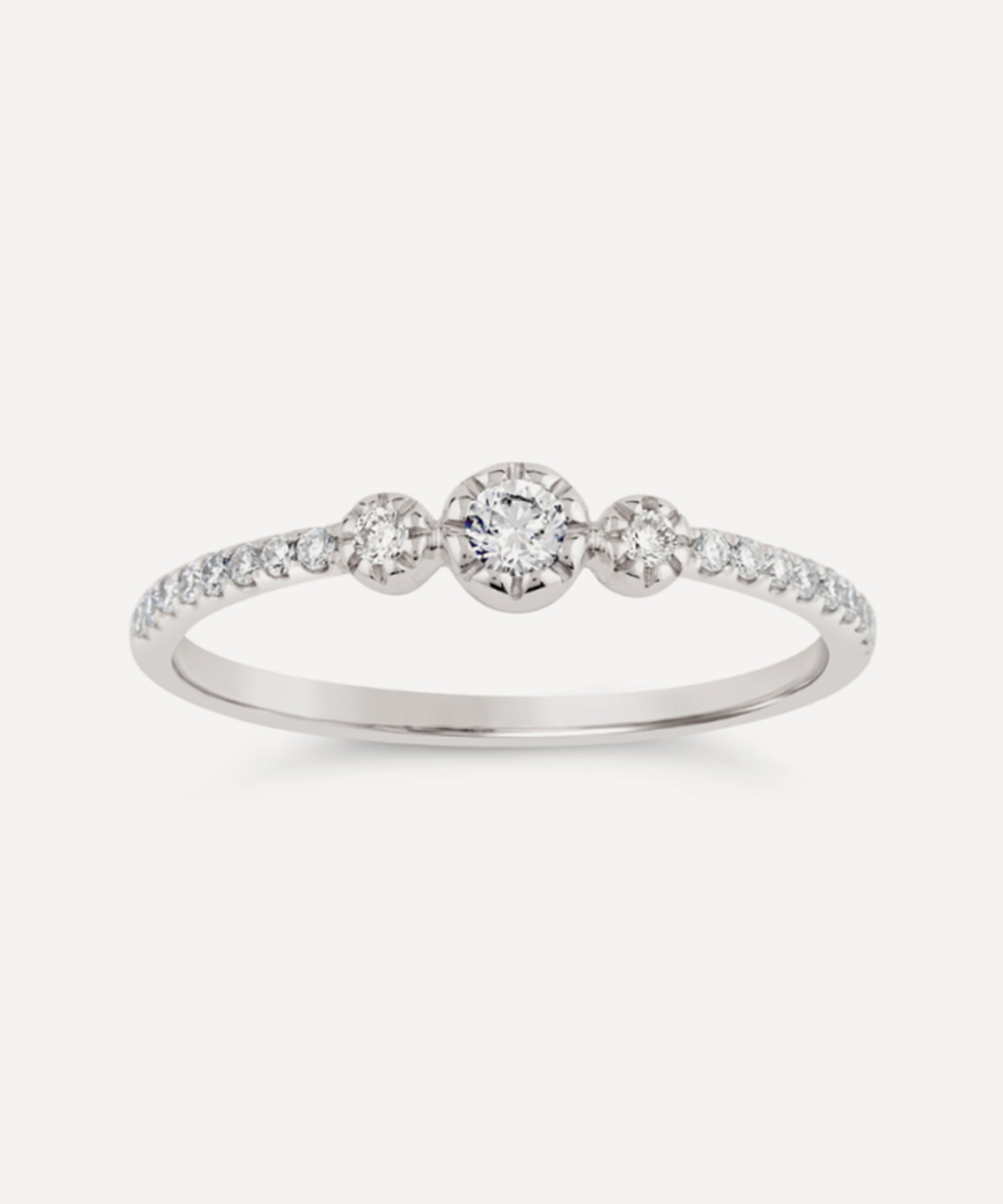 Dinny Hall - 9ct White Gold Forget Me Not Diamond Trio Ring image number 0