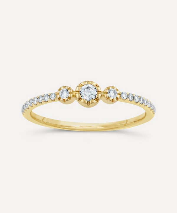 Dinny Hall - 9ct Gold Forget Me Not Diamond Trio Ring image number null