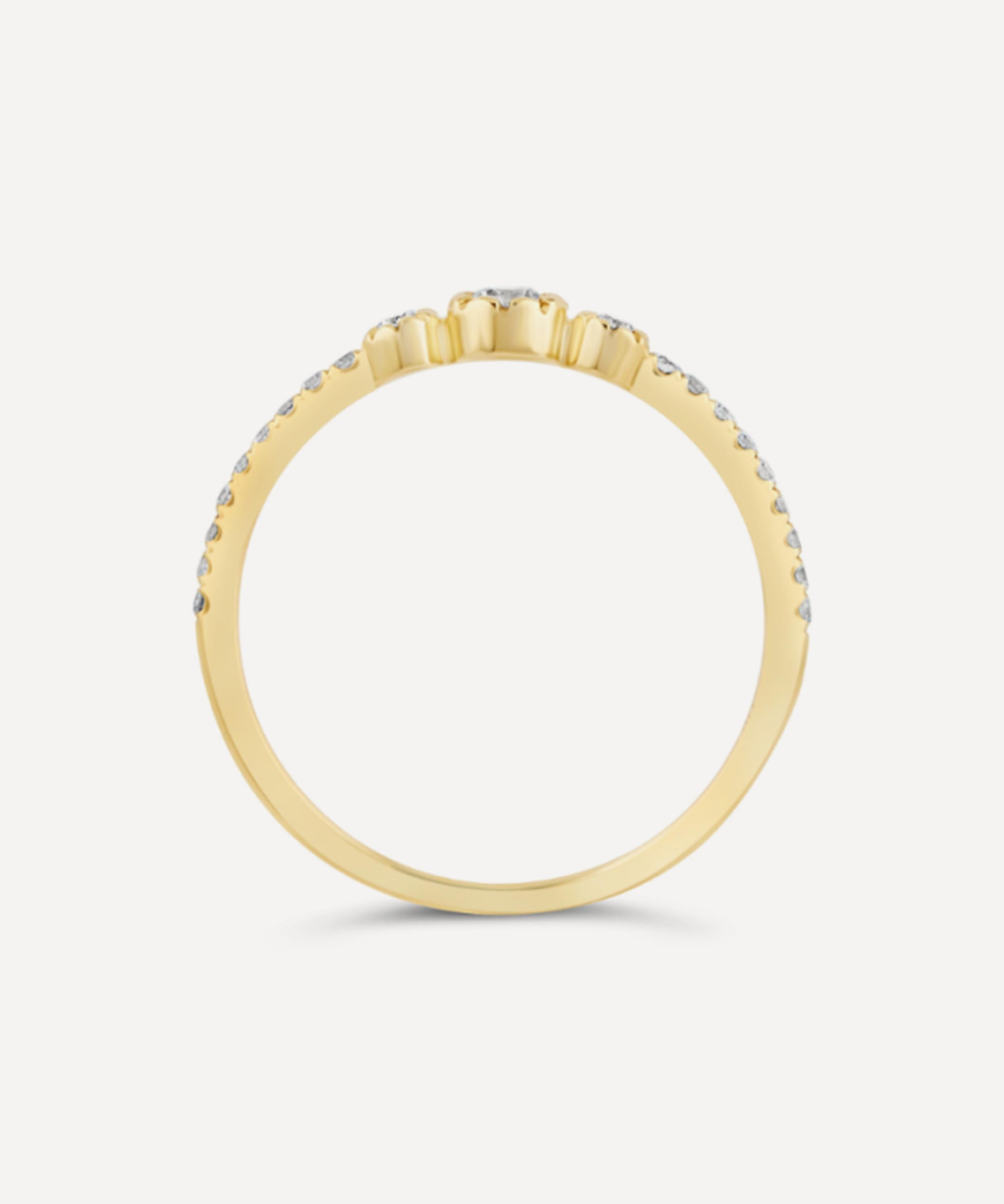 Dinny Hall - 9ct Gold Forget Me Not Diamond Trio Ring image number 2