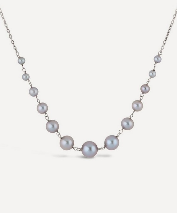 Dinny Hall - 9ct White Gold Signature Grey Freshwater Pearl Necklace