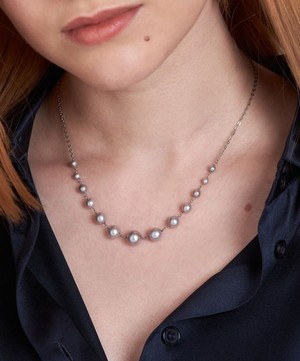Dinny Hall - 9ct White Gold Signature Grey Freshwater Pearl Necklace image number 1