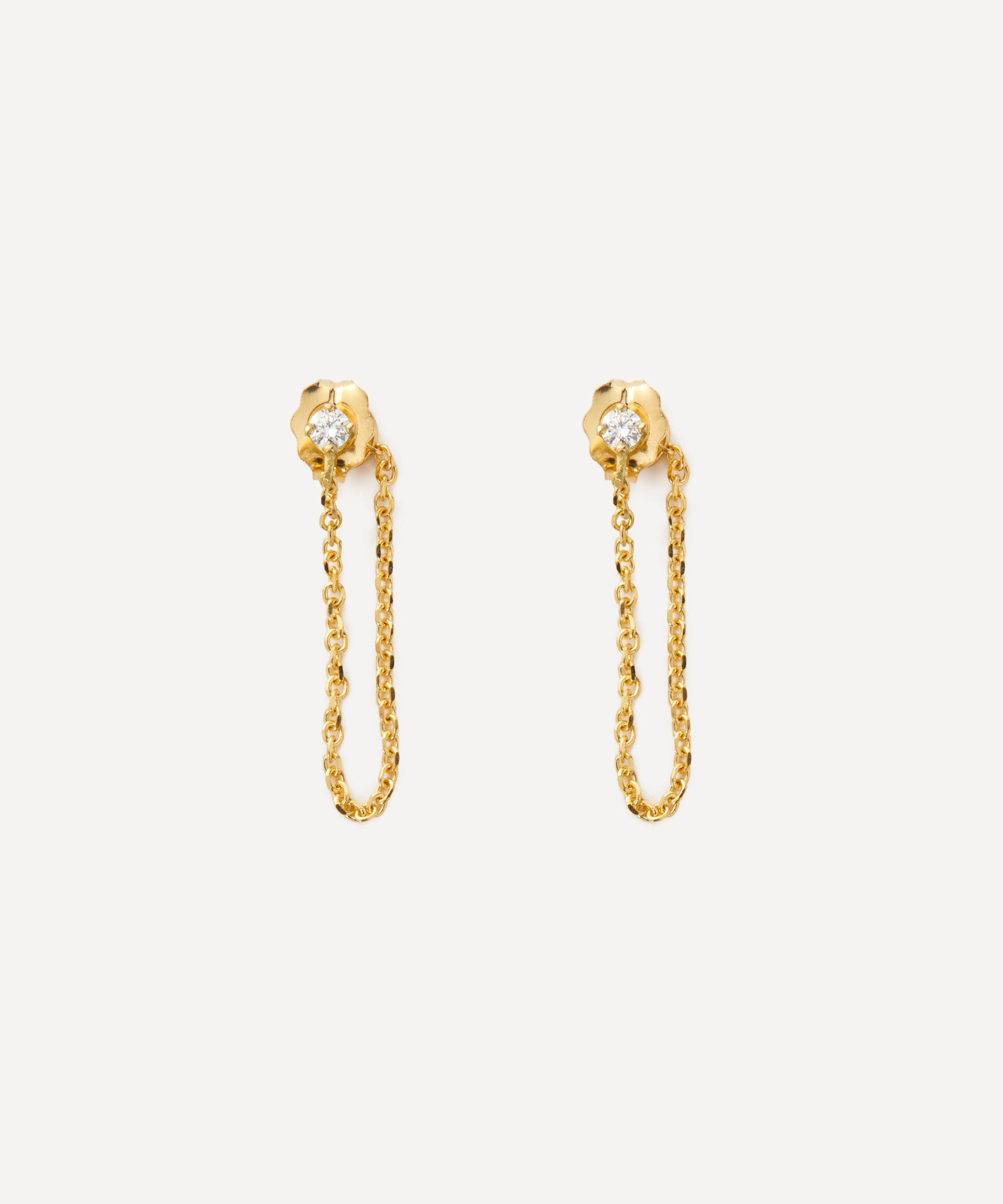 Satomi Kawakita - 18ct Gold White Diamond Sprinkle Stud Earring image number 0