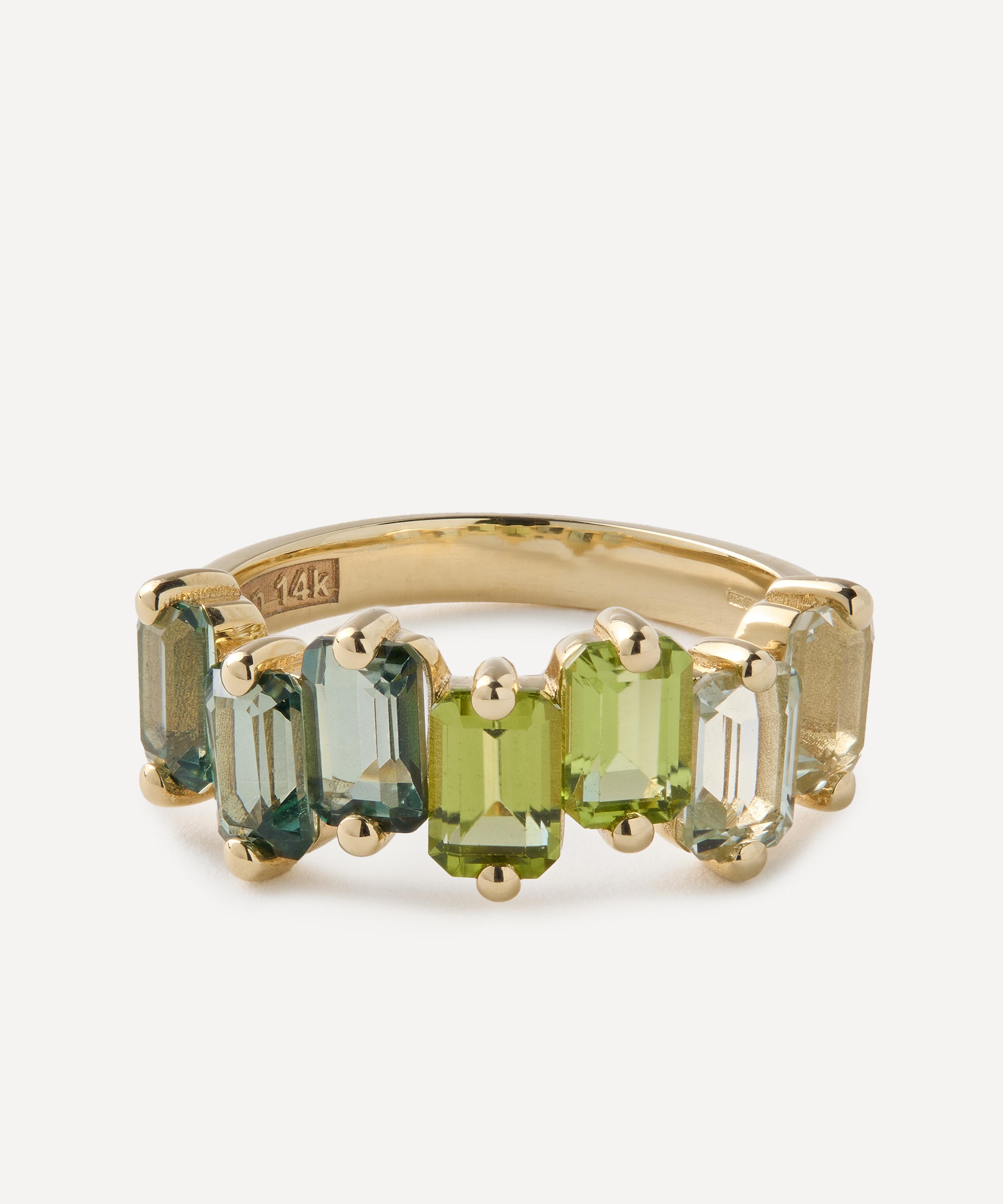 Suzanne Kalan - 14ct Gold Ann Green Ombre Half Band Ring