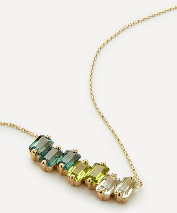 Suzanne Kalan - 14ct Gold Ann Green Ombre Bar Pendant Necklace