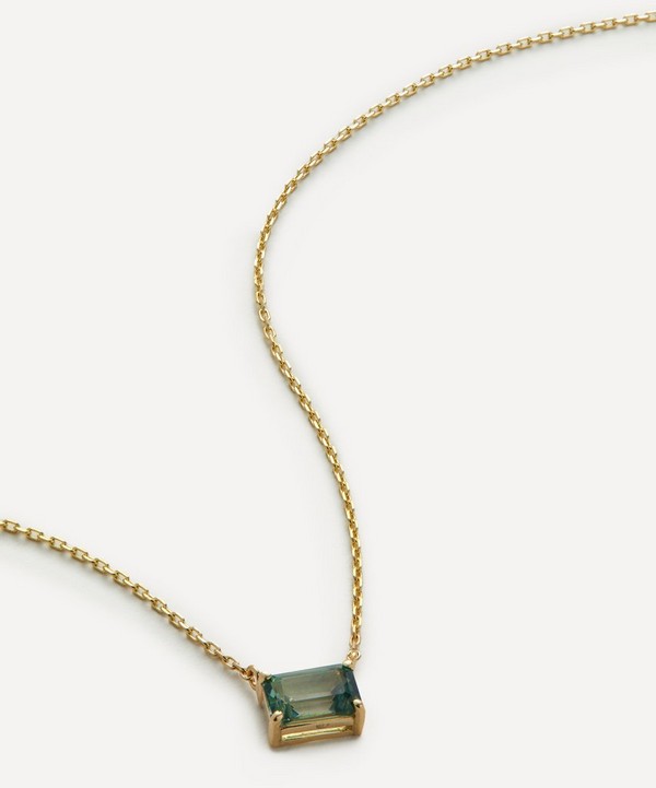 Suzanne Kalan - 14ct Gold Amalfi Emerald Cut Green Envy Topaz Pendant Necklace
