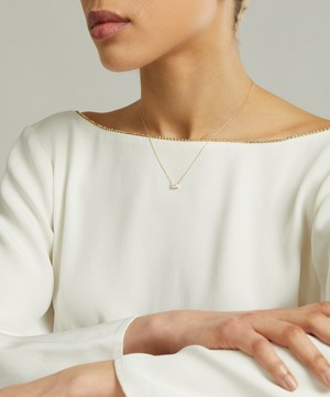 Suzanne Kalan - 14ct Gold Amalfi Emerald Cut White Topaz Pendant Necklace image number 0