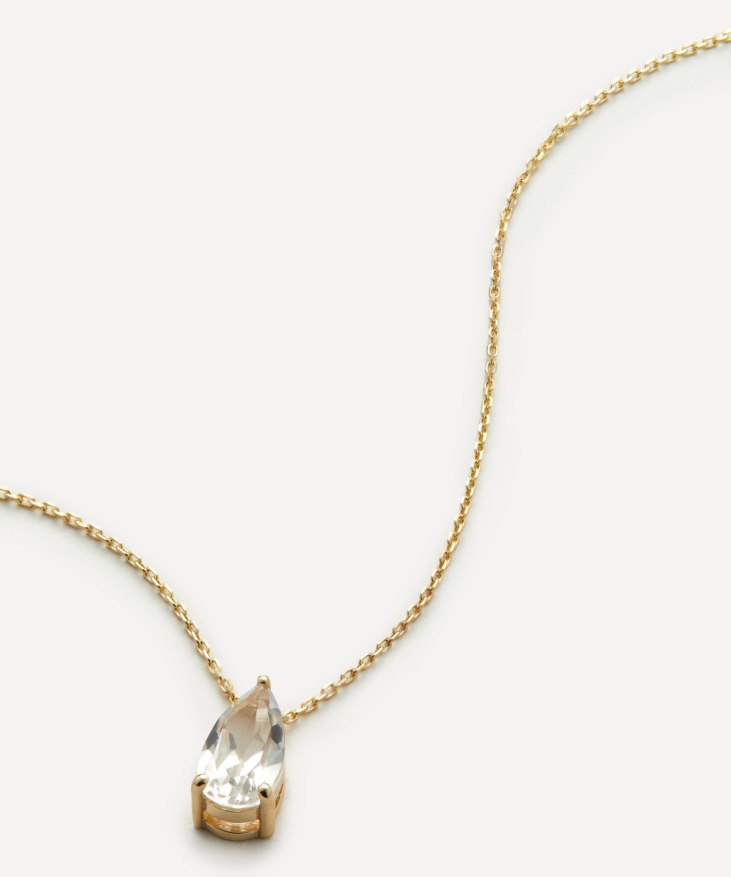 Suzanne Kalan - 14ct Gold White Topaz Pear Drop Pendant Necklace