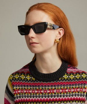 Miu Miu - Iconic Plaque Rectangular Sunglasses image number 1