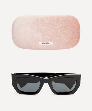 Miu Miu - Iconic Plaque Rectangular Sunglasses image number 4