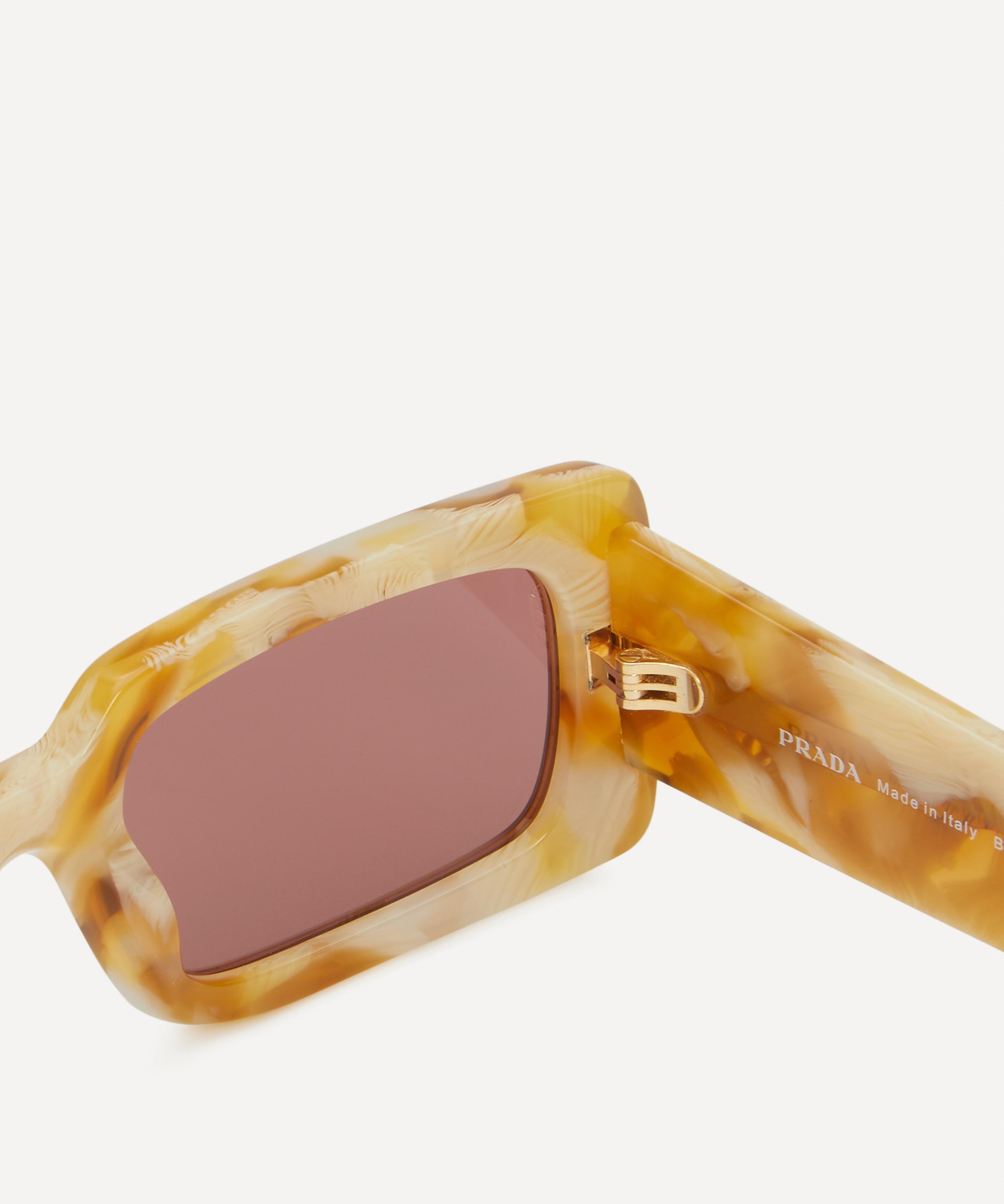 Prada - Rectangle Desert Tortoise Acetate Sunglasses image number 3