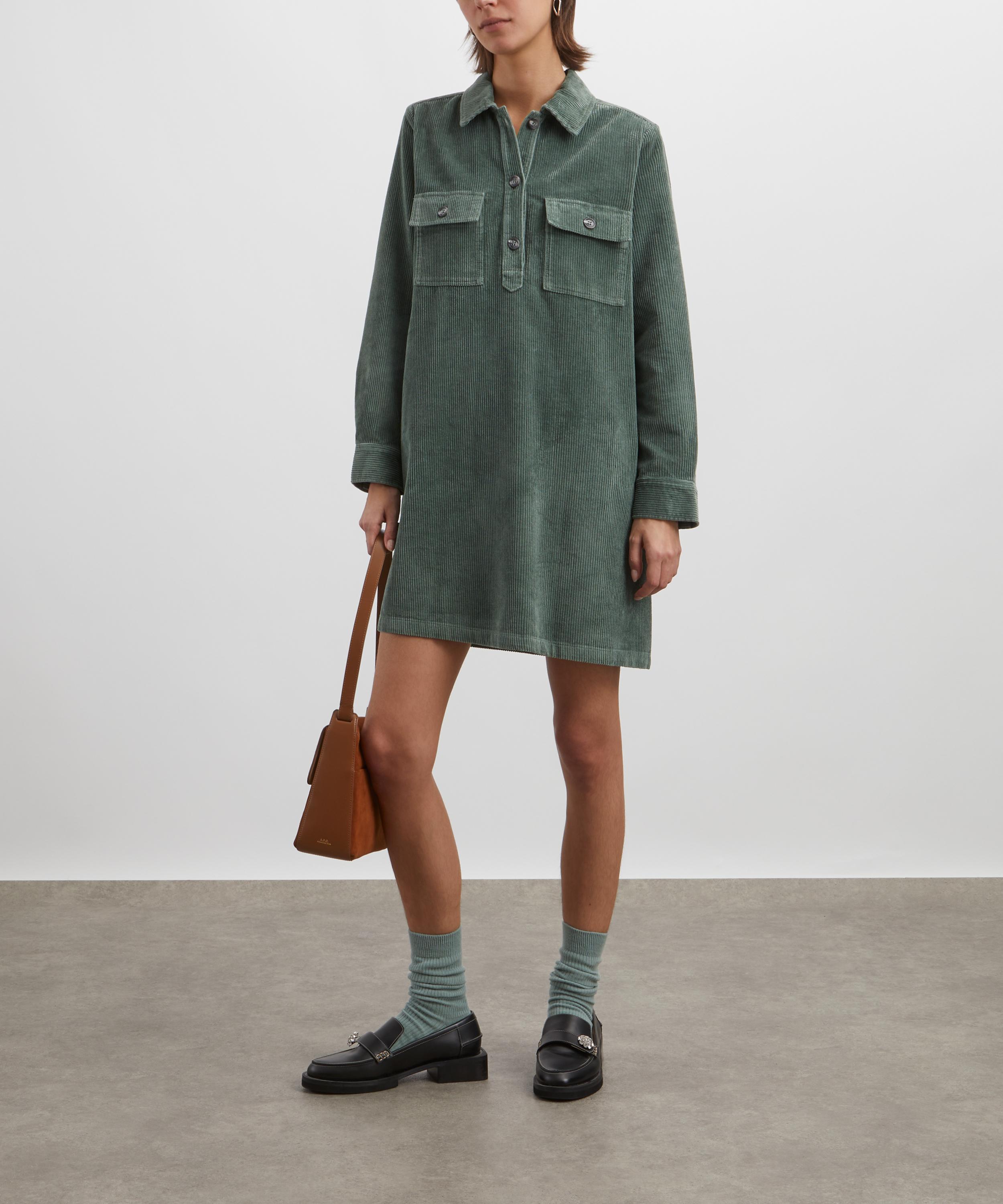 A.P.C. - Mia Almond Green Corduroy Dress image number 1