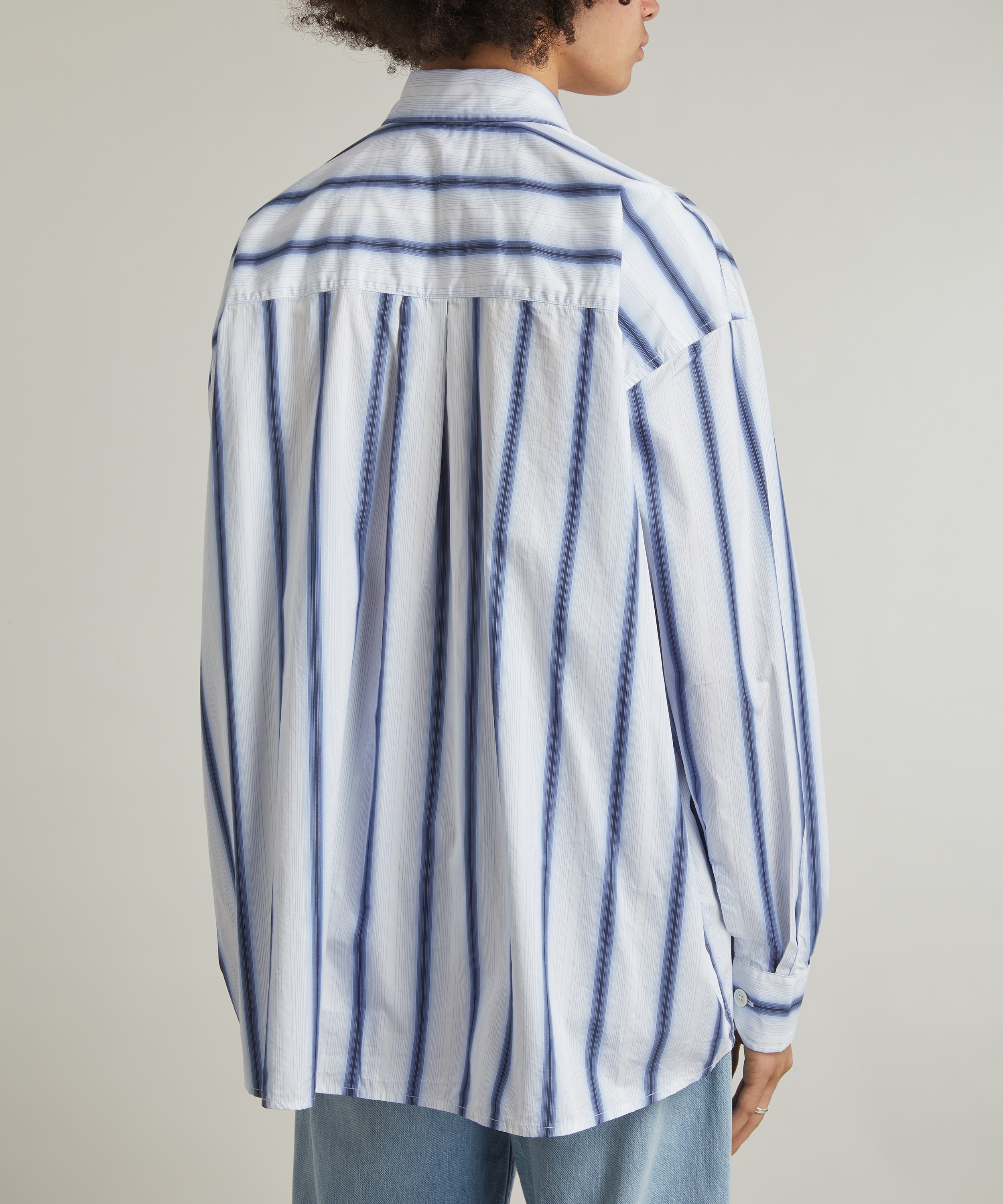 Our Legacy - Borrowed Shirt in Blue Crypto Stripe image number 3